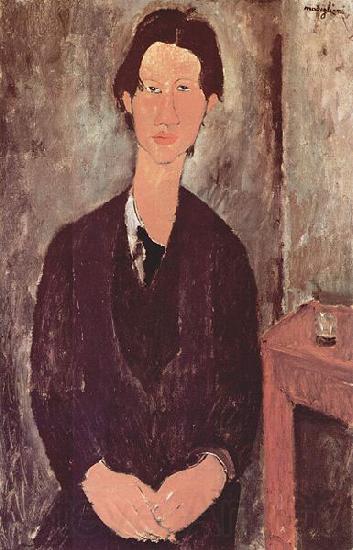 Amedeo Modigliani Portrat des Chaiim Soutine, an einem Tisch sitzend